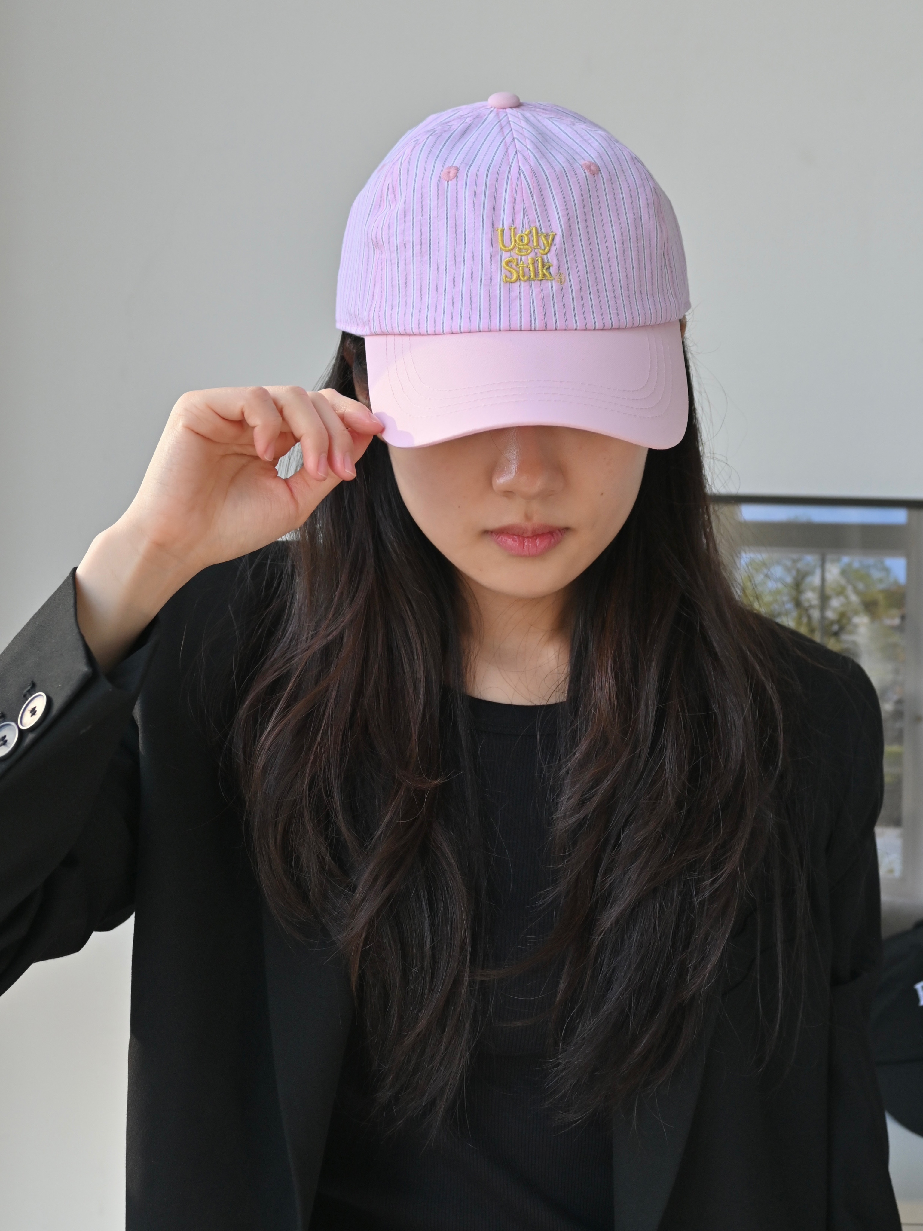 어글리 스트라이프 자수 레터링 바스락 러닝 물놀이 비치볼캡 야구모자 여름 가벼운 얇은 - 상세 이미지 4