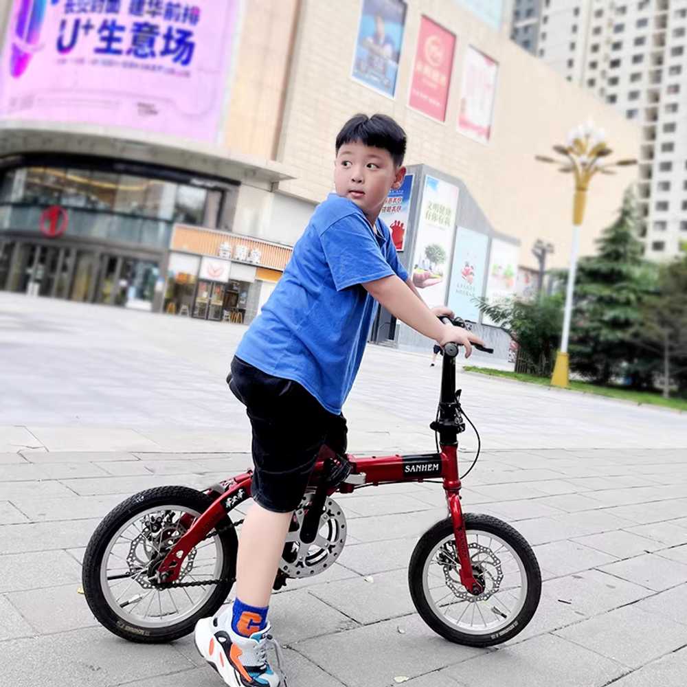 접이식 미니 자전거 경량 가벼운 보급형 폴딩 입문용 14인치 기본형 화이트 - 상세 이미지 4