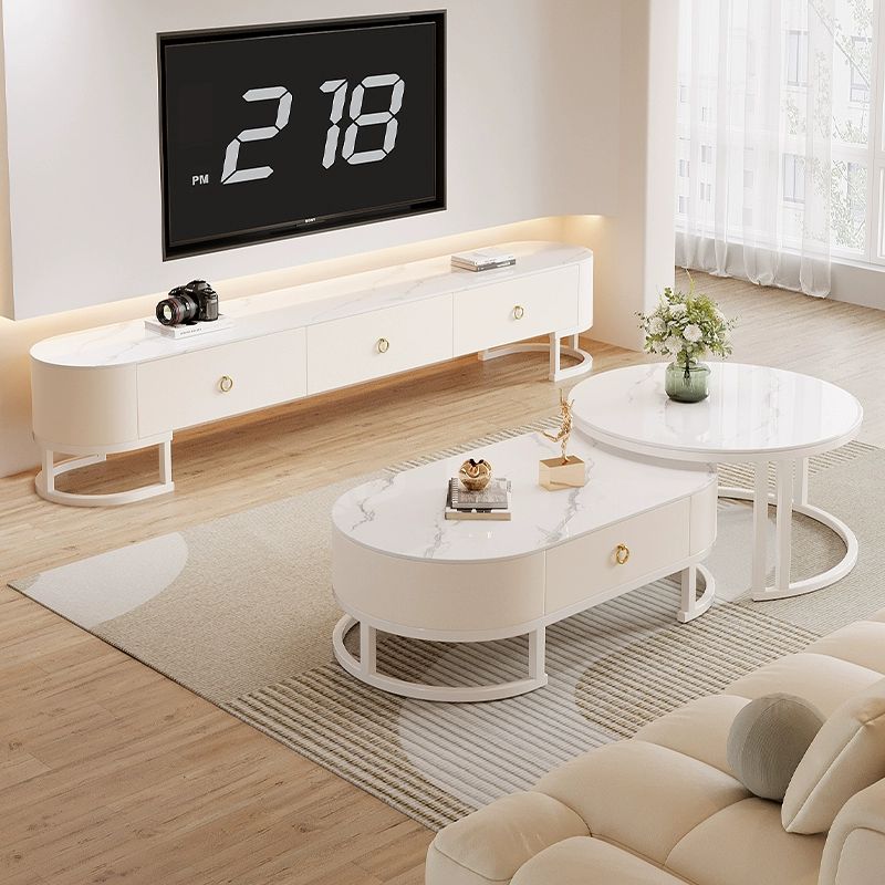세라믹 거실테이블 대리석 인테리어 원형 탁자 템파보드 플랫 단일 120cm 80cm 레인보우 글라스 - 상세 이미지 5
