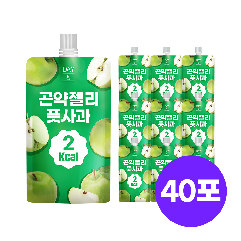 [1포당 2kcal] 데이앤 곤약젤리 풋사과맛 풋사과, 150g, 40개 - 상품 이미지