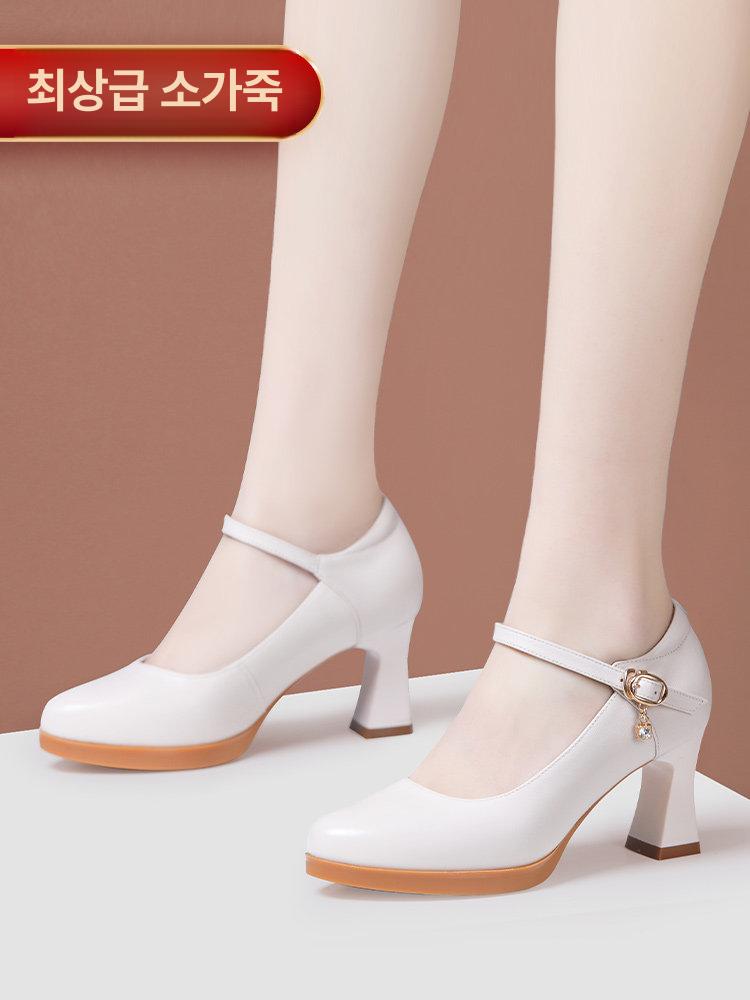 댄스화 구두 재즈 줌바 사교 살사 굽높은 스포츠댄스 블랙 6CM 35 - 상세 이미지 5