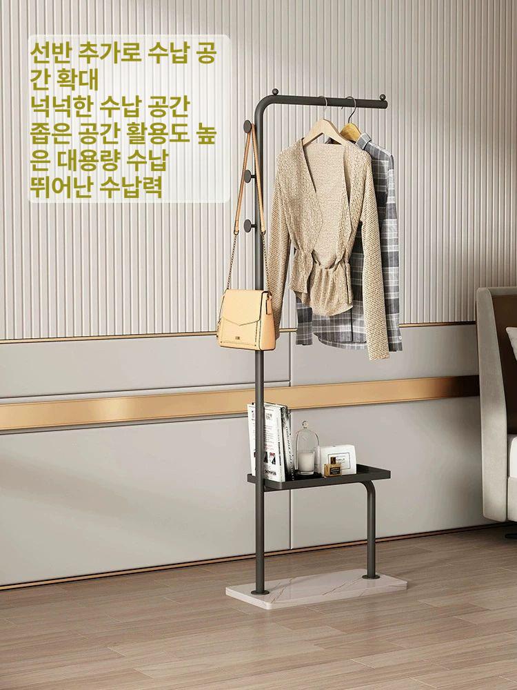 스탠드형 코트랙 옷걸이대 정리대 행거 좁은 공간 블랙 170cm 엘레강트화이트 - 상세 이미지 5