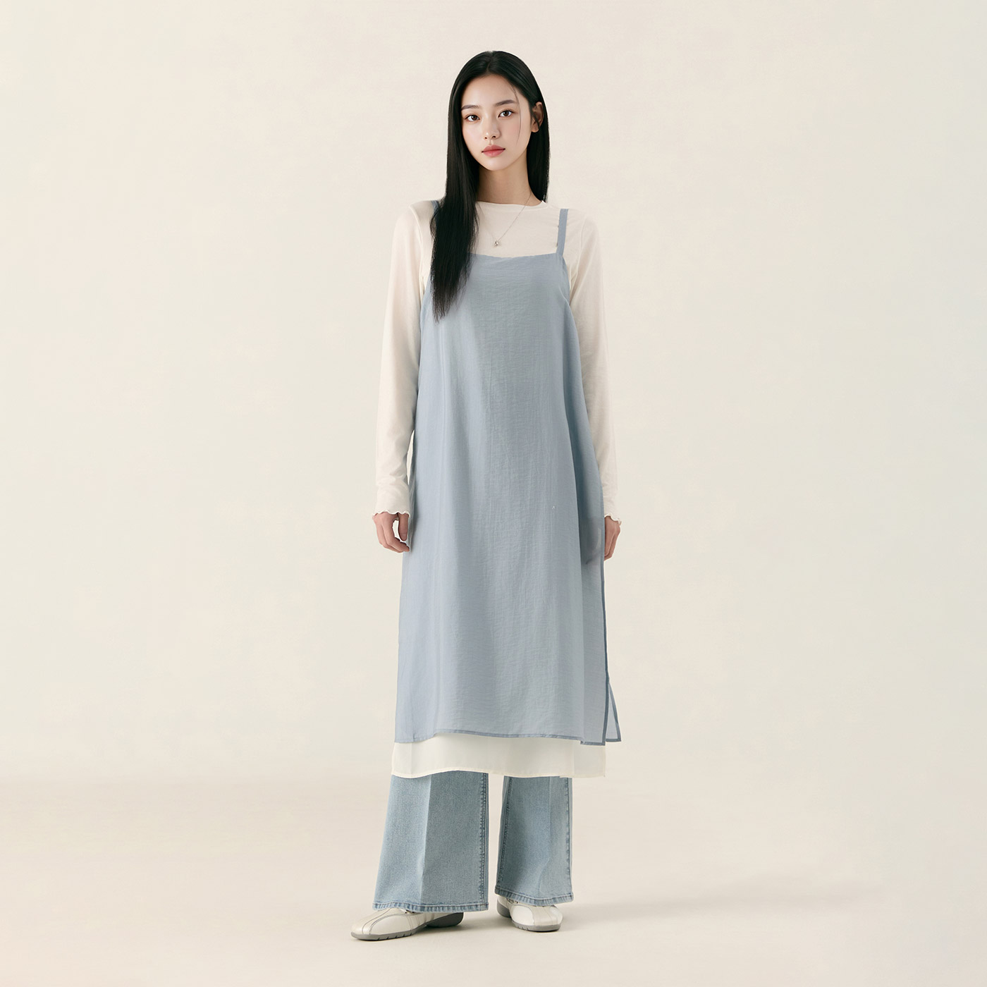 로엠 레이어드 롱 원피스 RMOWG23R13 - 상품 이미지