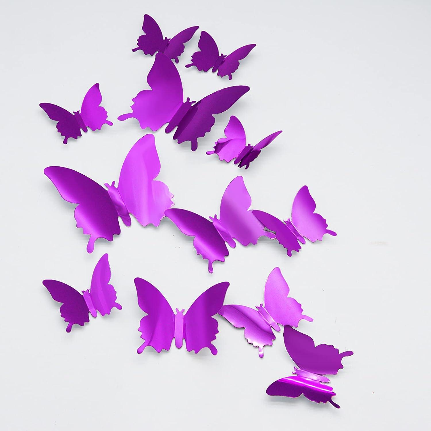 12p 입체 나비 포인트 벽장식 자석부착 스티커 3d 벽지 데코 아이방 - 상세 이미지 3