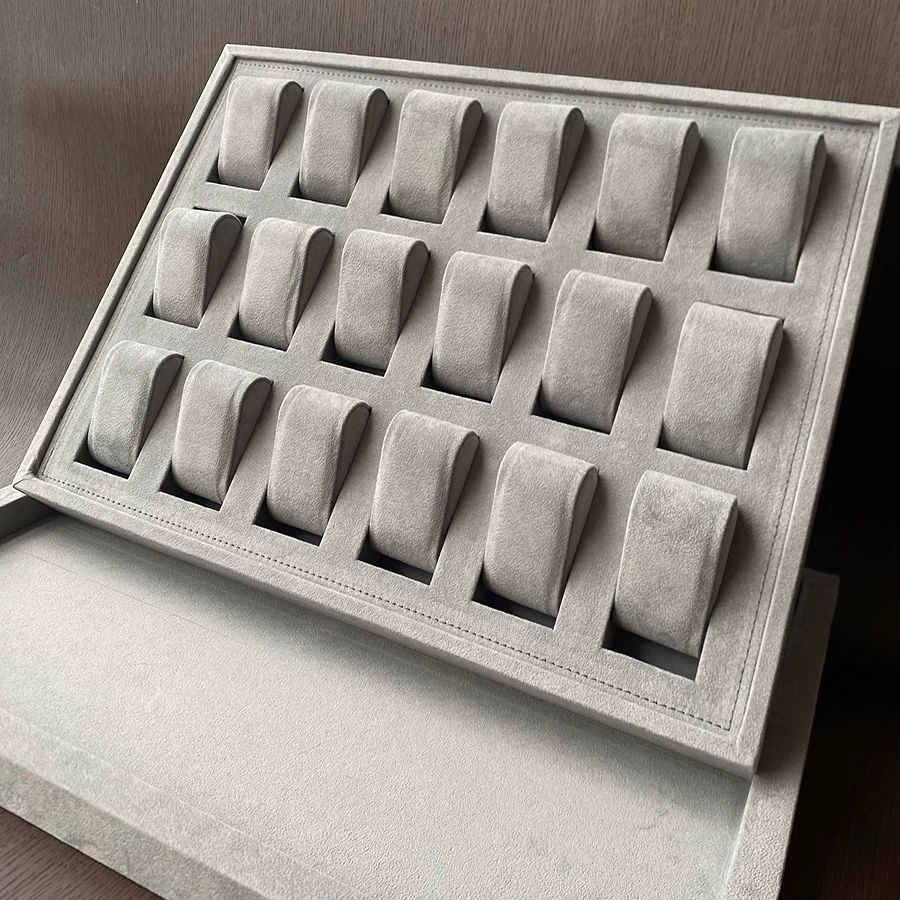 대형 시계 정리함 보관함 워치 케이스 수납함 15구 그레이 15 슬롯 43x36.5x5.4cm - 상품 이미지