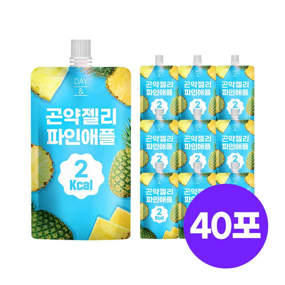 [1포당 2kcal] 데이앤 곤약젤리 파인애플맛 파인애플, 150g, 40개 - 상품 이미지