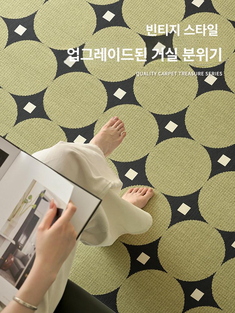 체크무늬 먼지없는 러그 수입 쇼파 사각 거실대형카페트 더스크웨이즈 180x250cm - 상세 이미지 2