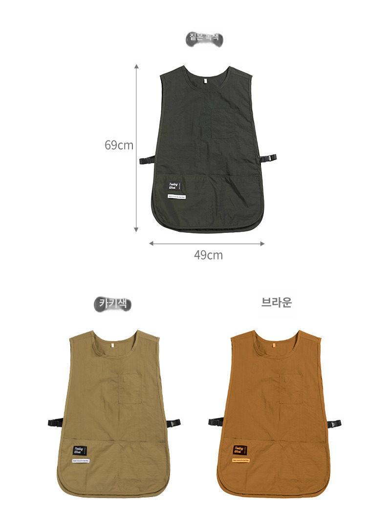 조끼 앞치마 방수 유니폼 식당 버클 카페 서빙 작업용 딥블랙 프리사이즈 150-180cm 이미지 6