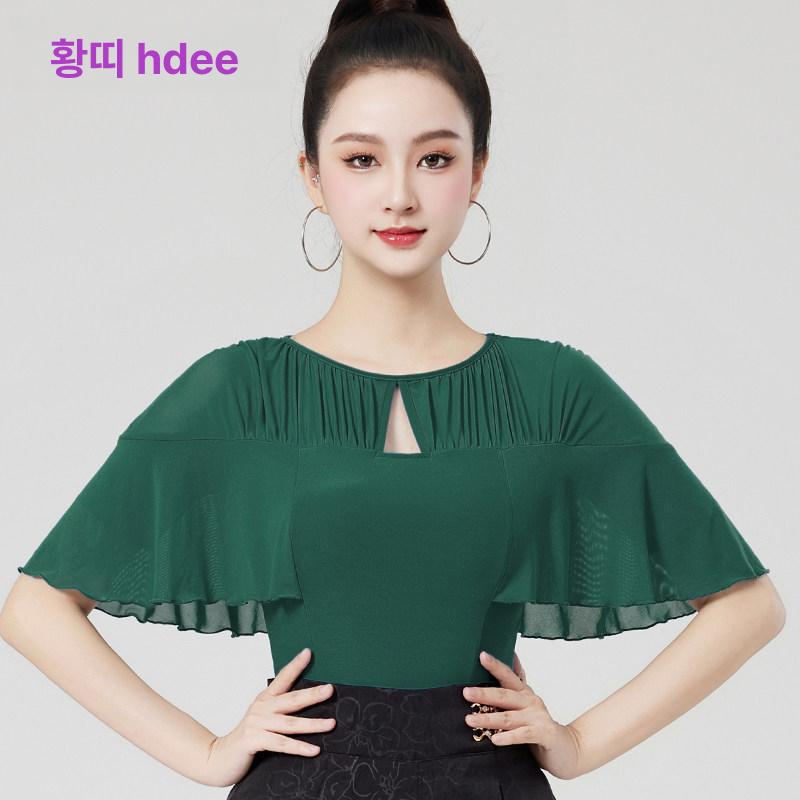 여성 라인댄스의상 줌바 모던 사교 라틴 방송 댄스복 피콕블루 S - 상세 이미지 5