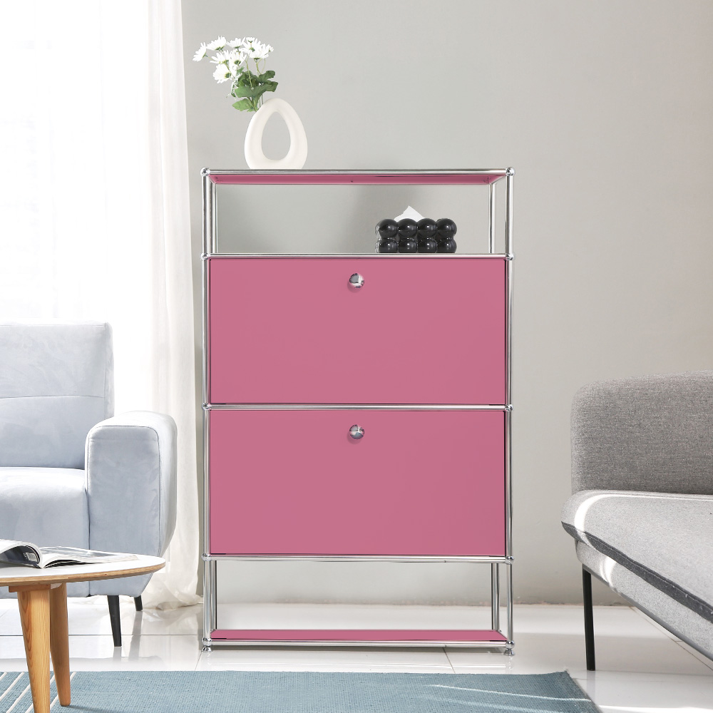 이가페 미드센츄리 모듈거실장 모노 1x4 더블플로어 수납장 770x400x1180mm, 4단, 화이트 - 상세 이미지 5
