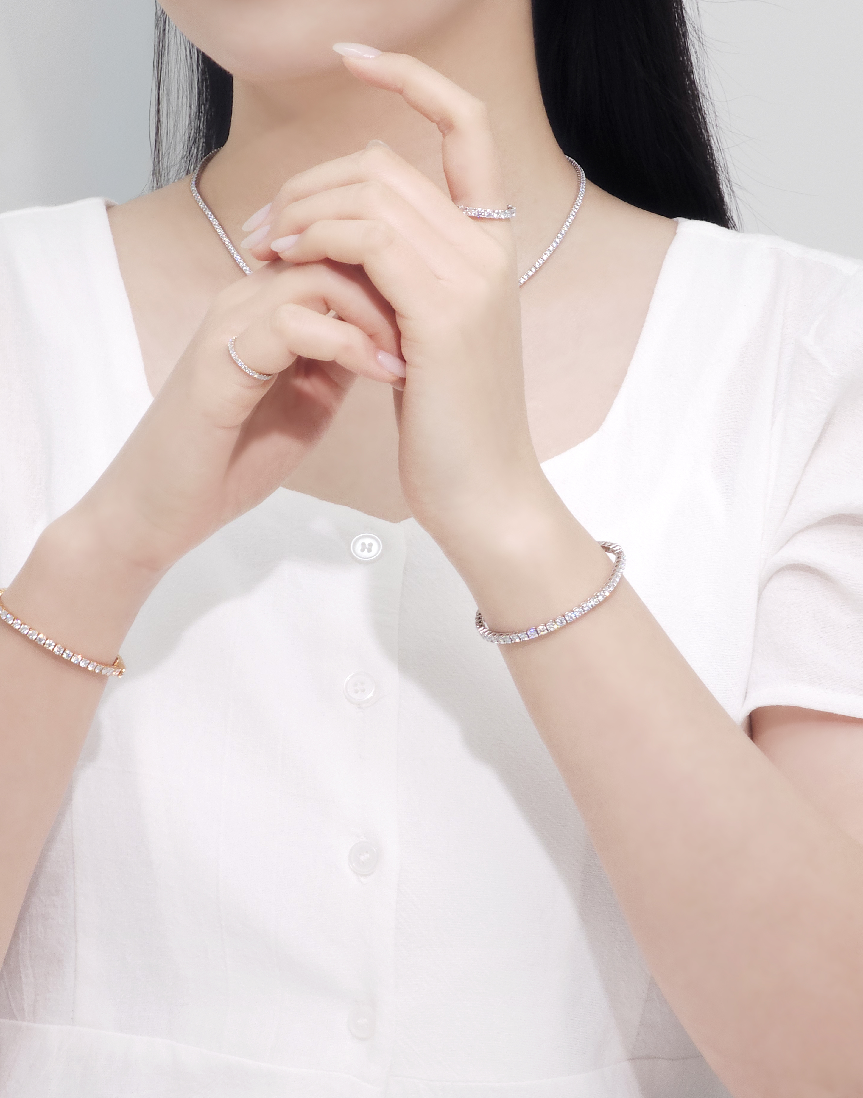 1부 랩다이아몬드 뱅글 텐션 테니스 팔찌 14k 18k 이미지 7