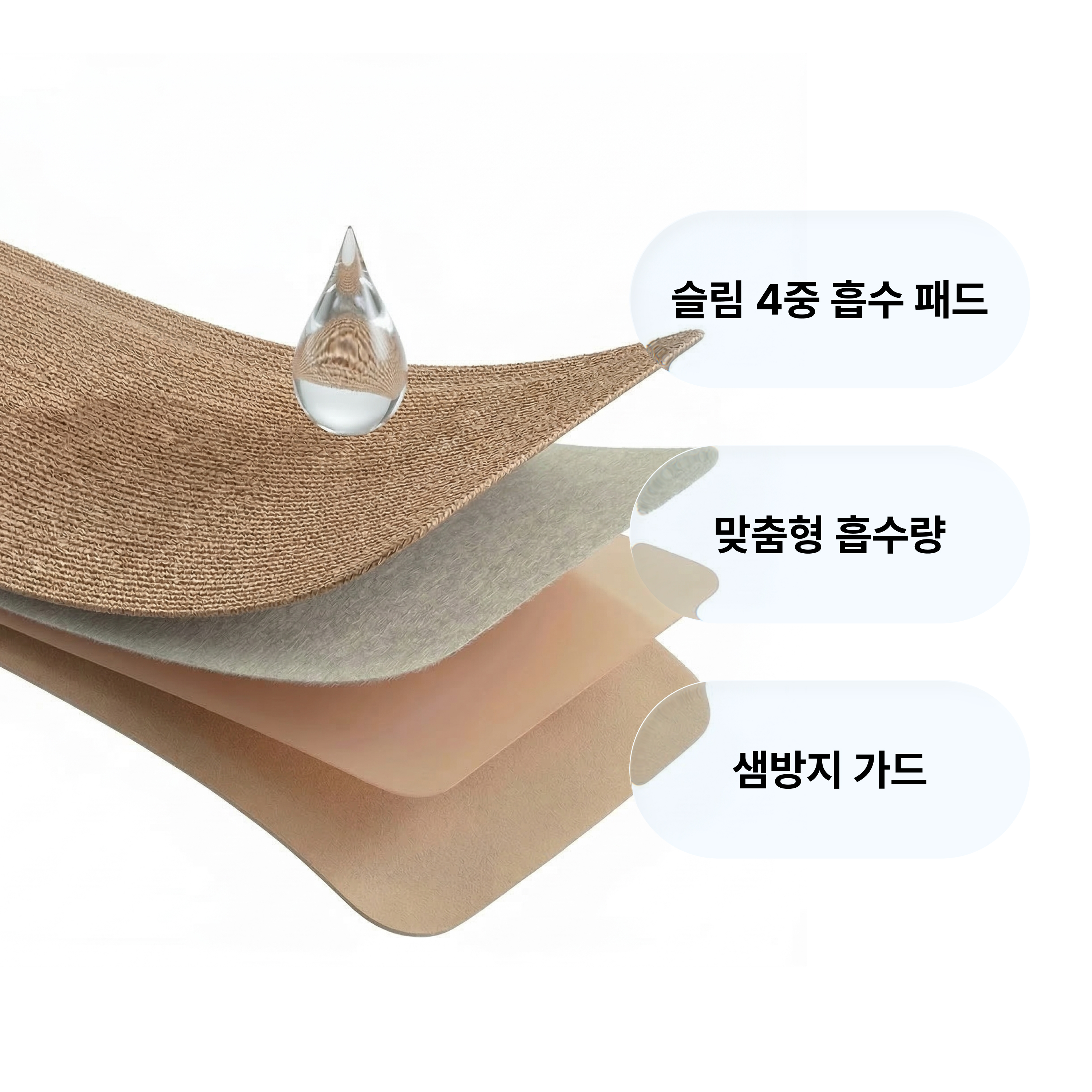 샐리브 감쪽안심 여성 요실금팬티 4장세트 면스판 방수 25ml 얇은 슬림 패드 속옷 4색상 이미지 7