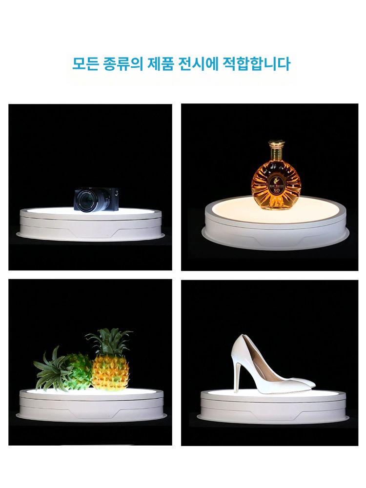 회전 턴테이블 스탠드 동영상 촬영테이블 사진 전시대 22cm 블랙 리모컨 충전식 - 상세 이미지 5