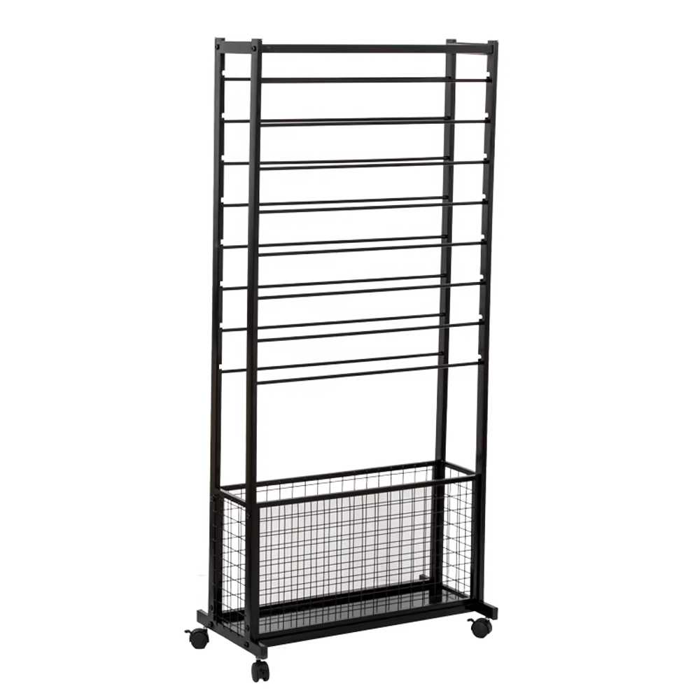 포장지 거치대 원단 진열대 이동식 정리대 꽃가게 랙 150x67x32cm 화이트/상판 없음/18단 - 상세 이미지 3