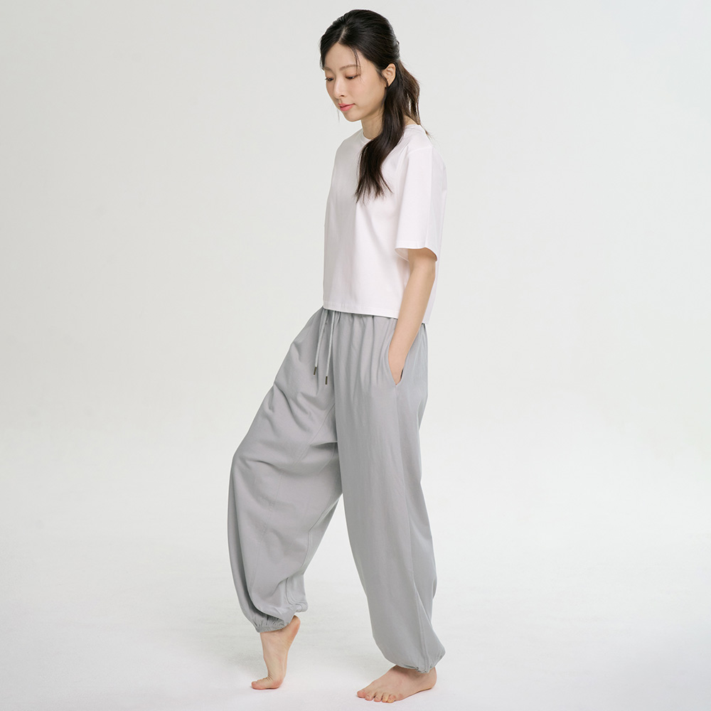 우붓 그레이 여성 소프트 면 요가 하렘 바지 원마일웨어 - 상세 이미지 5