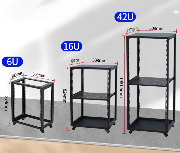 미니 서버랙 학교 보관함 통신랙 전산실 오픈형 선반 블랙 6U 오픈 캐비닛 1x1x1cm - 상품 이미지