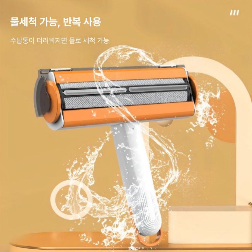 반려동물 털제거 롤러 카펫 침대 소파 청소기 강아지 고양이 털제거기 먼지제거 반영구 - 상세 이미지 2
