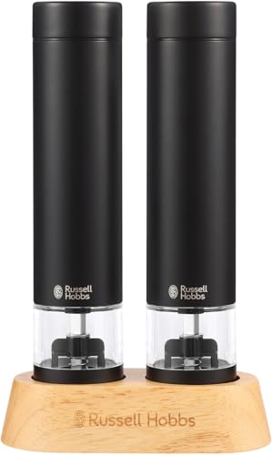 러셀홉스(Russell Hobbs) 전동 밀 솔트 앤 페퍼 암염 후추 스파이스 굵기 조절 가능 미니 블랙 7935JP-BK