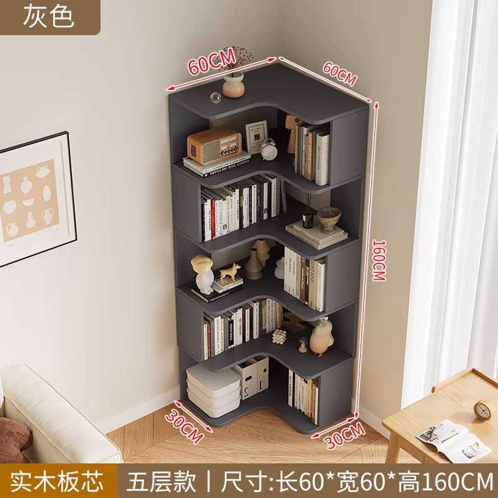 원목 코너 책장 디자인 책꽂이 원룸 DIY 거실 서재 60x60cm 5단/화이트 이미지 6