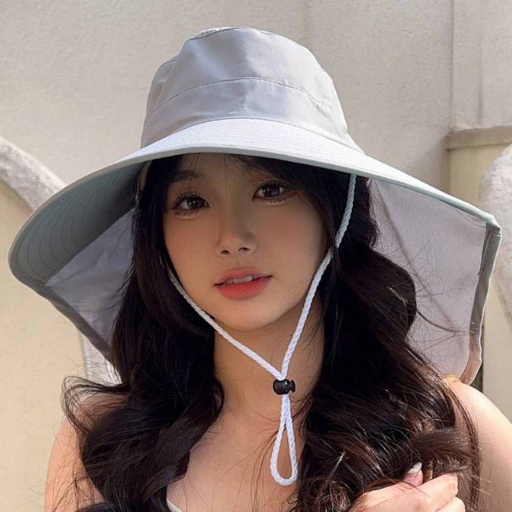 자외선차단버킷햇 넓은챙모자 여성모자 여름 와이드챙 비치 이미지 8