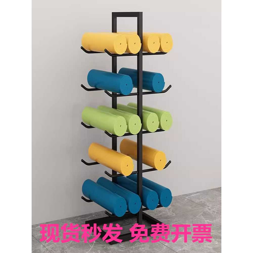 요가매트 거치대 보관함 철제 수납 진열대 운동기구 60x40x130cm 2단 /블랙 이미지 6