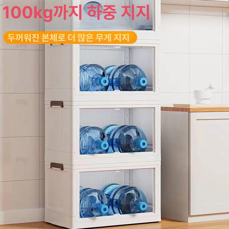 다용도접이식수납장 폴딩 이동식 양문형 대형 베란다 수납함 수납정리함 거실 - 상세 이미지 3