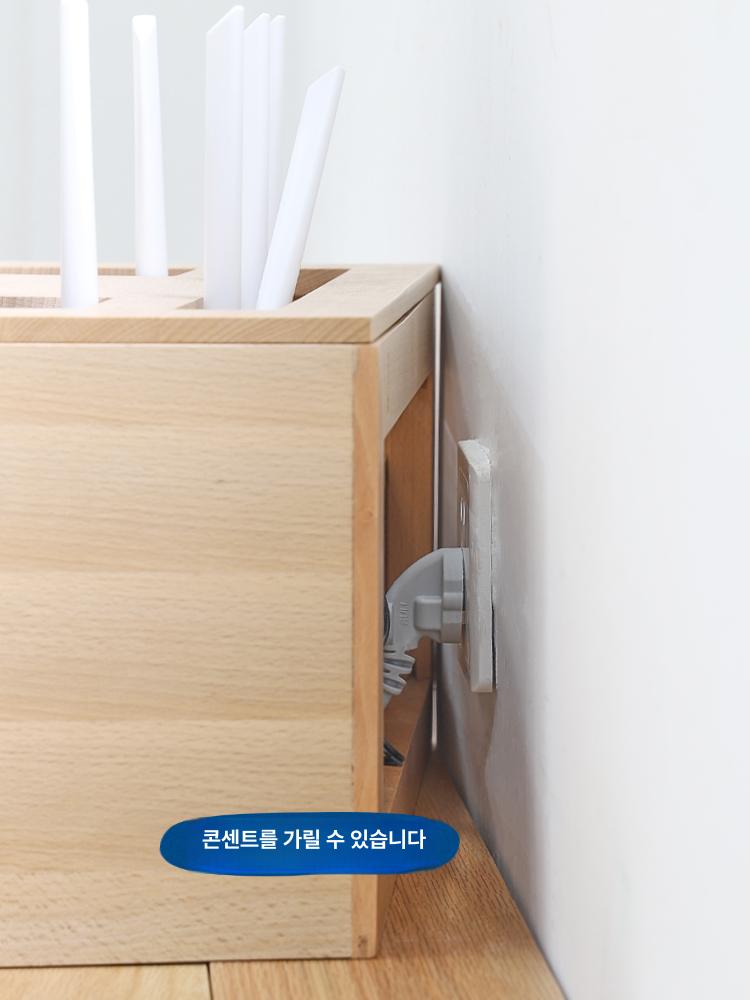 공유기정리함 원목 라탄 보관함 와이파이 커버 수납함 소형 - 상세 이미지 3