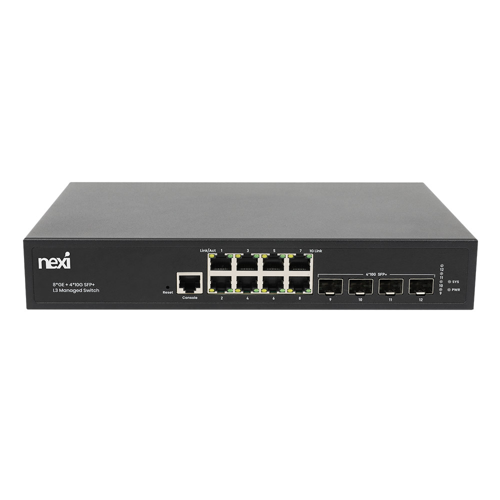넥시 8포트+4포트 SFP+ L3 관리형 기가비트 스위칭허브 NX-SG3012F-L3 NX1579 - 상세 이미지 2