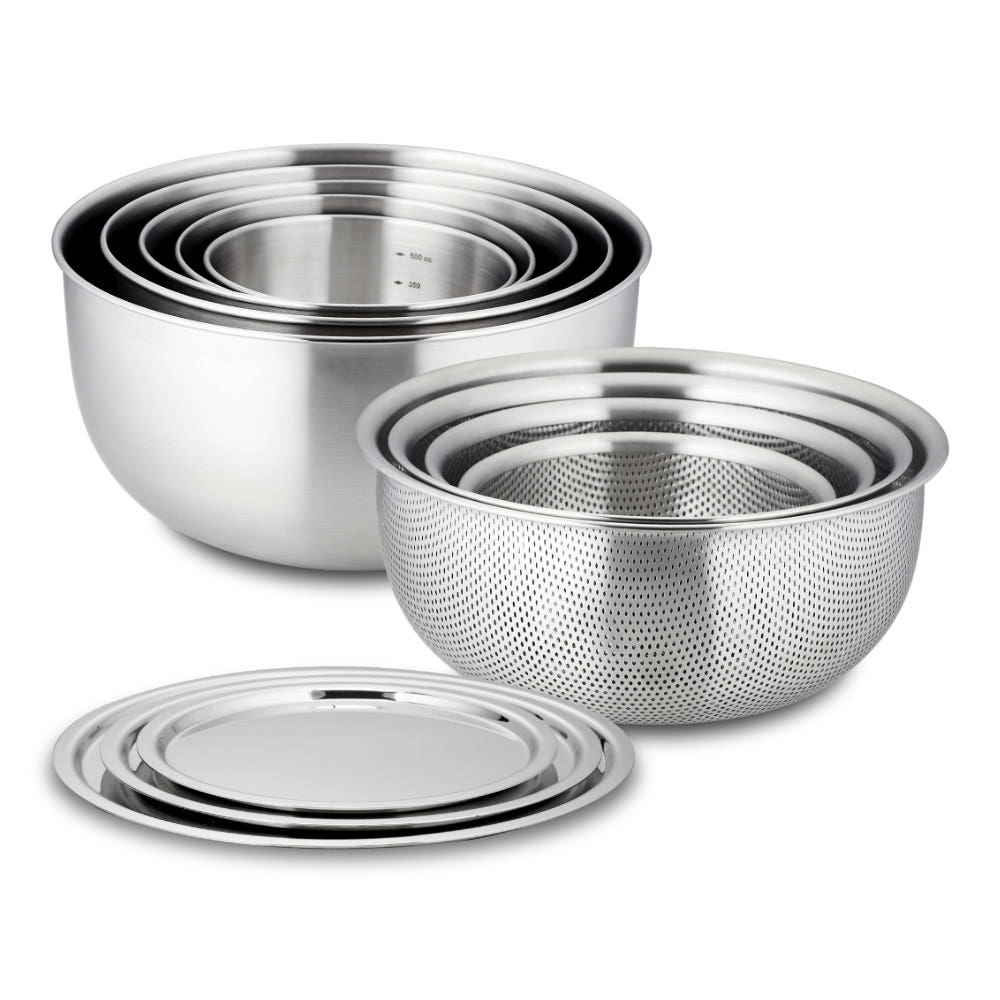 쿡에버 Cook304 스텐 믹싱볼 펀칭볼 2종세트 21cm~ /채반 쌀세척 상품 이미지