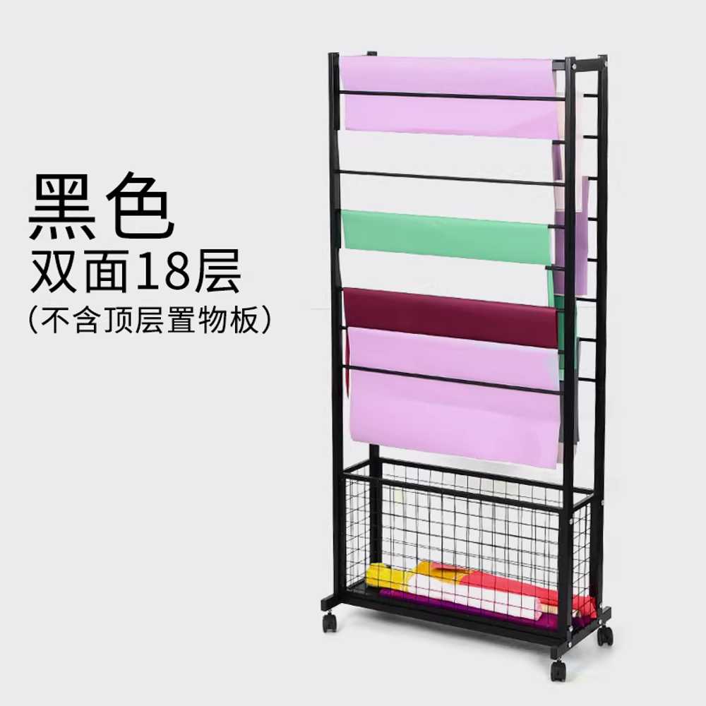 포장지 거치대 원단 진열대 이동식 정리대 꽃가게 랙 150x67x32cm 화이트/상판 없음/18단 - 상세 이미지 5