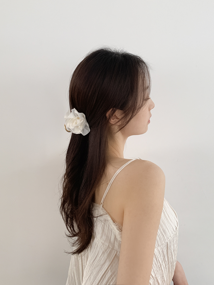[자체제작/국내생산] 프레쉬 로즈 헤어클로 S - 메탈 장미꽃머리핀 꽃집게핀 백장미 장미삔 - 상세 이미지 2