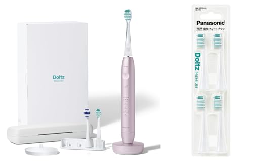 파나소닉(Panasonic) 전동 칫솔 돌츠 EW-DP58-P + 치간 피트 브러시(4개입) EW0830-X