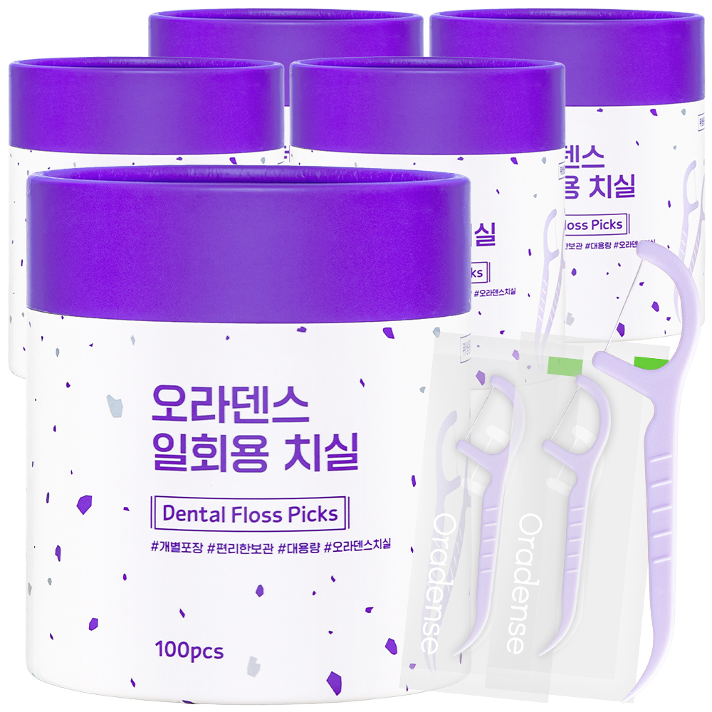 오라덴스 일회용 치실 Y형, 100개입, 5개 - 상품 이미지