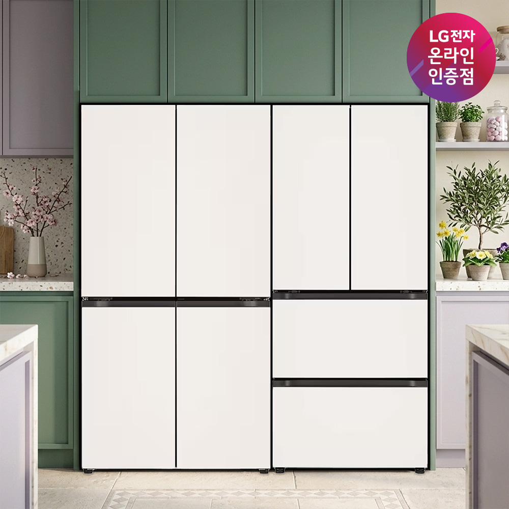 LG 디오스 오브제컬렉션 매직스페이스 냉장고 + LG 디오스 김치톡톡 (T875MEE111 + Z408MEEF23)