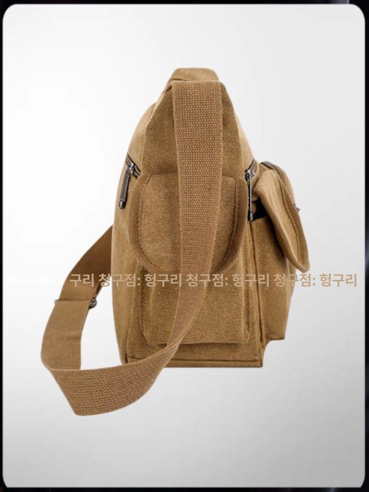 공구 크로스백 가방 숄더백 툴백 수납 파우치 휴대용 대형 캔버스 측면 포켓 카키 추천 - 상세 이미지 5