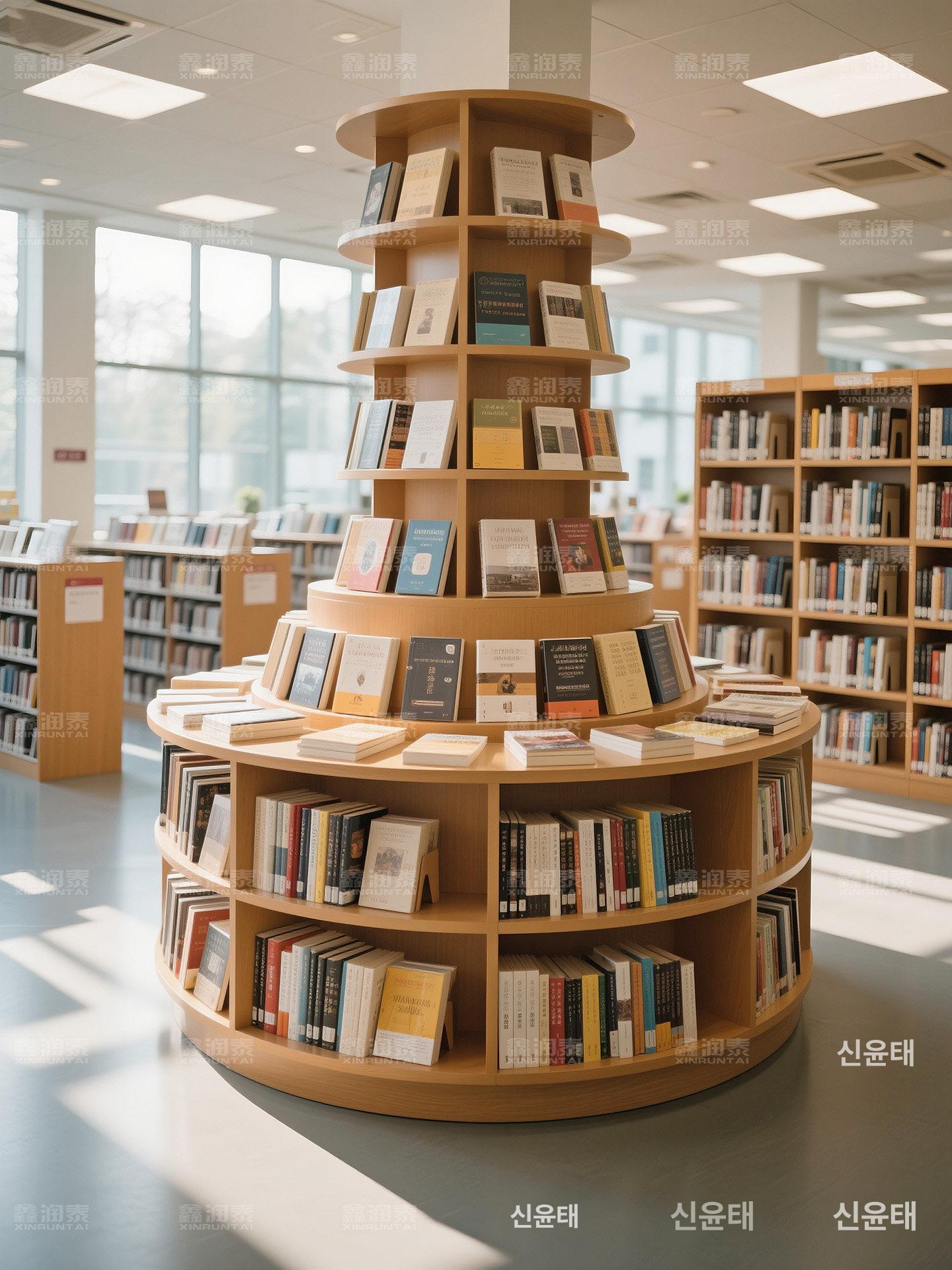 서점 진열대 원목 디스플레이 도서 가판대 매대 신간 [양면 책장] 1m 2x60 - 상세 이미지 4