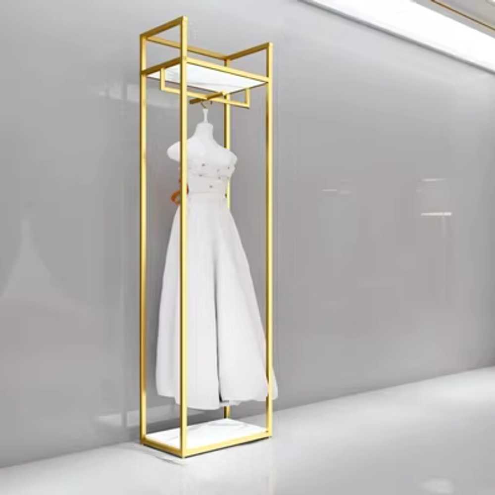 웨딩드레스 행거 한복 디스플레이 골드 스튜디오 랙 60x200cm/선반 미포함 - 상품 이미지