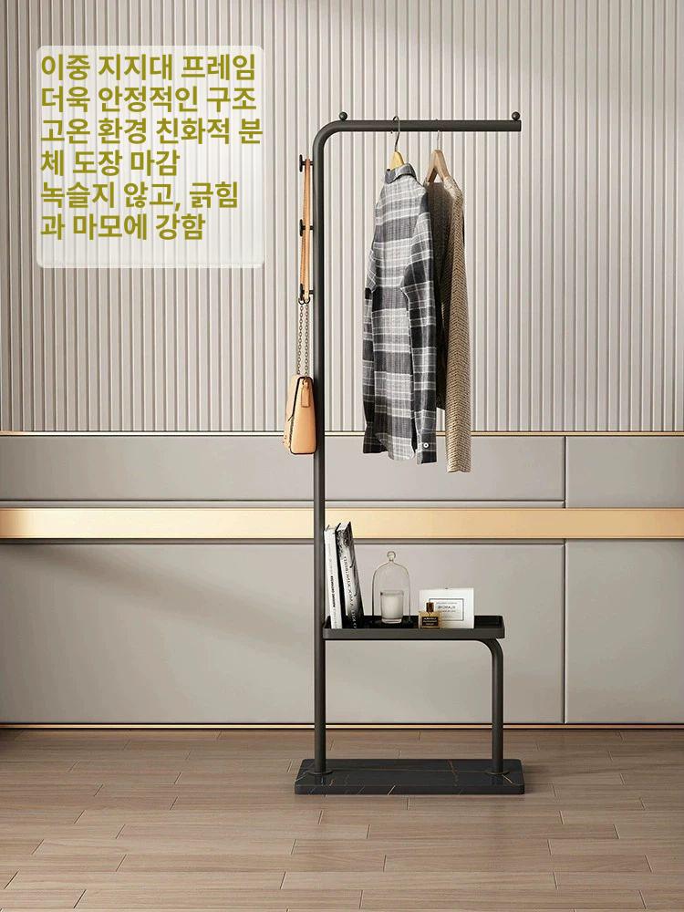스탠드형 코트랙 옷걸이대 정리대 행거 좁은 공간 블랙 170cm 엘레강트화이트 - 상세 이미지 3