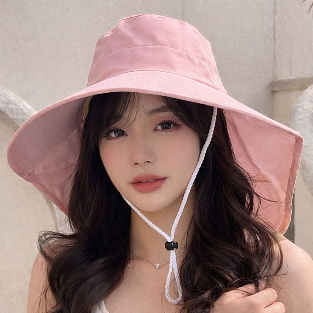 중년여성모자 챙넓은모자여성 여름버킷햇 엄마 자외선차단 - 상품 이미지