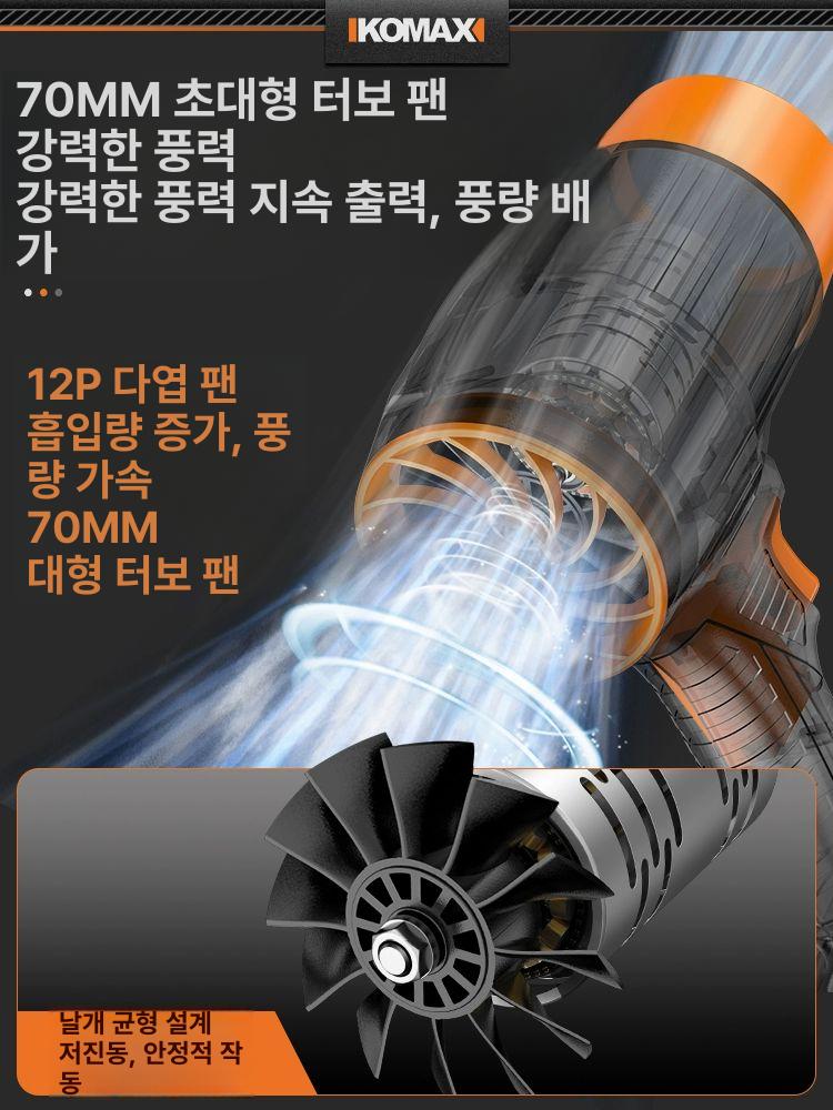 열풍기 드라이기 가열기 온도 공업용 온풍기 작업용 무선 80mm 채널 부스트 6.0Ah 2개 5C - 상세 이미지 2