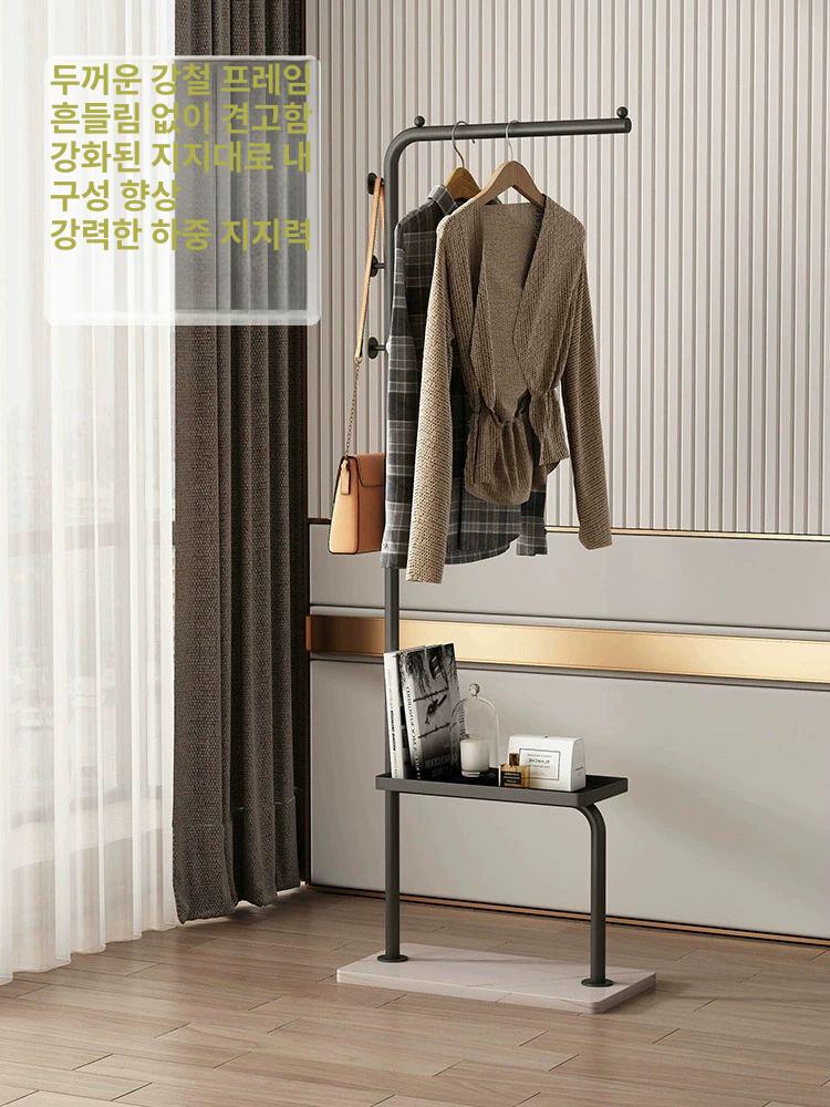 스탠드형 코트랙 옷걸이대 정리대 행거 좁은 공간 블랙 170cm 엘레강트화이트 - 상세 이미지 4