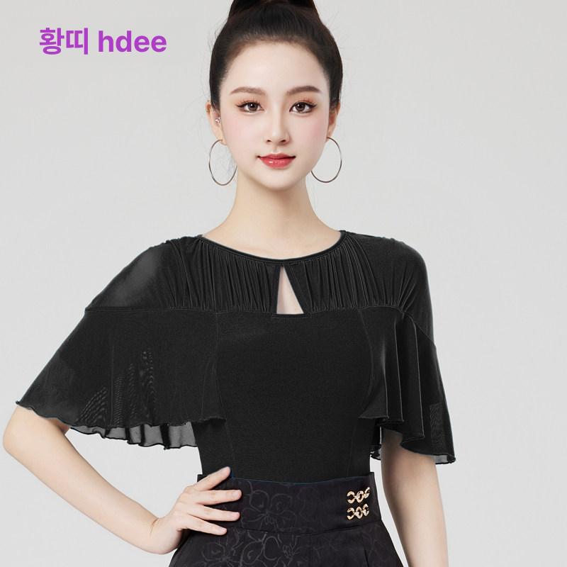 여성 라인댄스의상 줌바 모던 사교 라틴 방송 댄스복 피콕블루 S - 상세 이미지 4