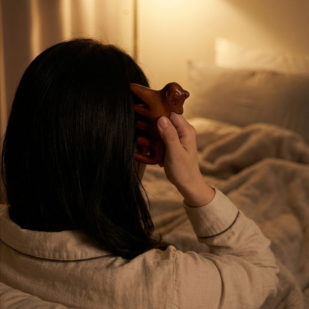고양이 괄사 바디 두피 마사지 우드 빗 손 발 지압기 휴대용 - 상세 이미지 3