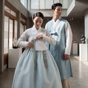 한복대여 은가비한복 2인 민트커플 신랑신부 돌잔치 웨딩촬영 2부 드레스 착용 후기 | 사이즈/핏 총정리 - 상품 이미지 1