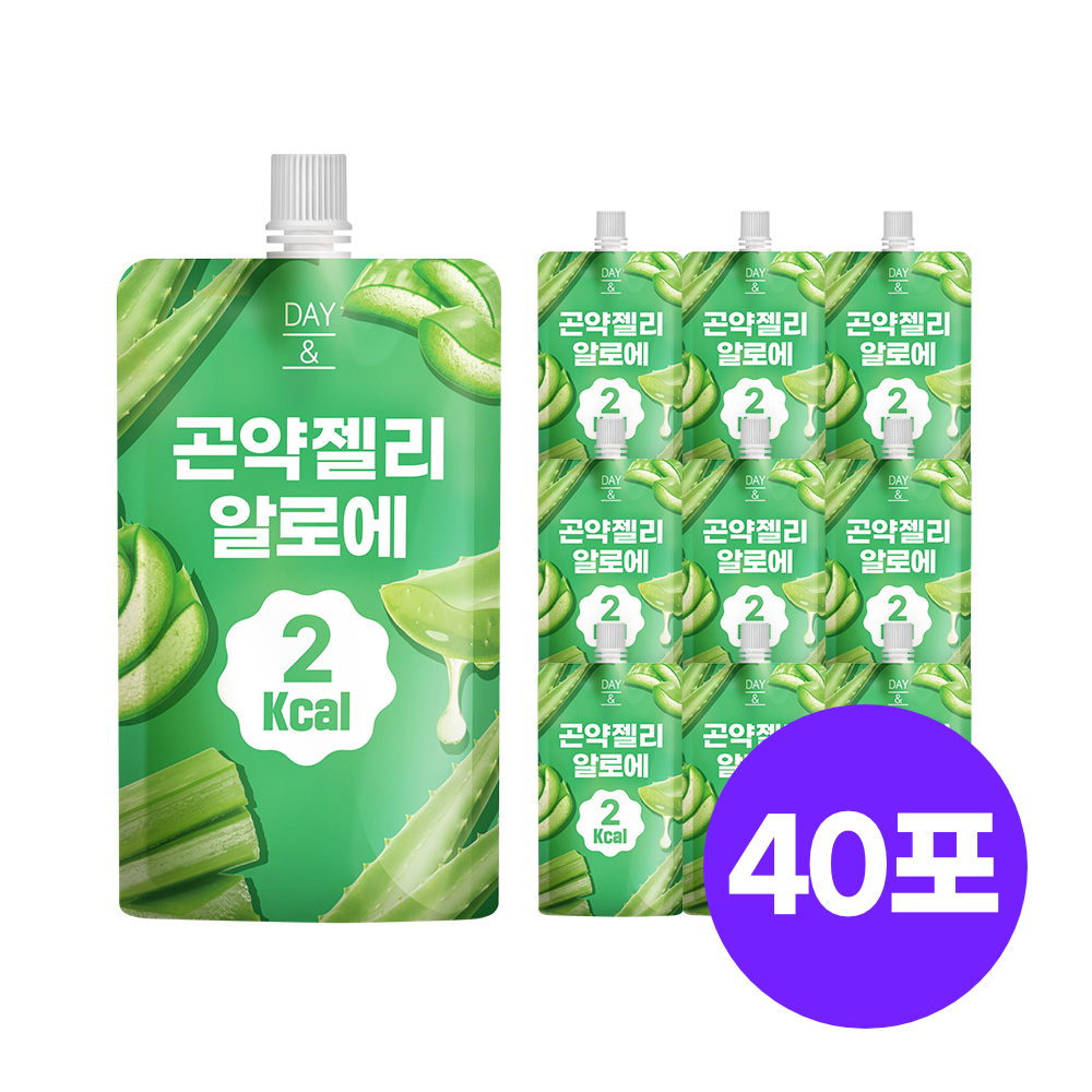 [2kcal] 데이앤 곤약젤리 알로에맛 알로에, 150g, 40개 - 상품 이미지