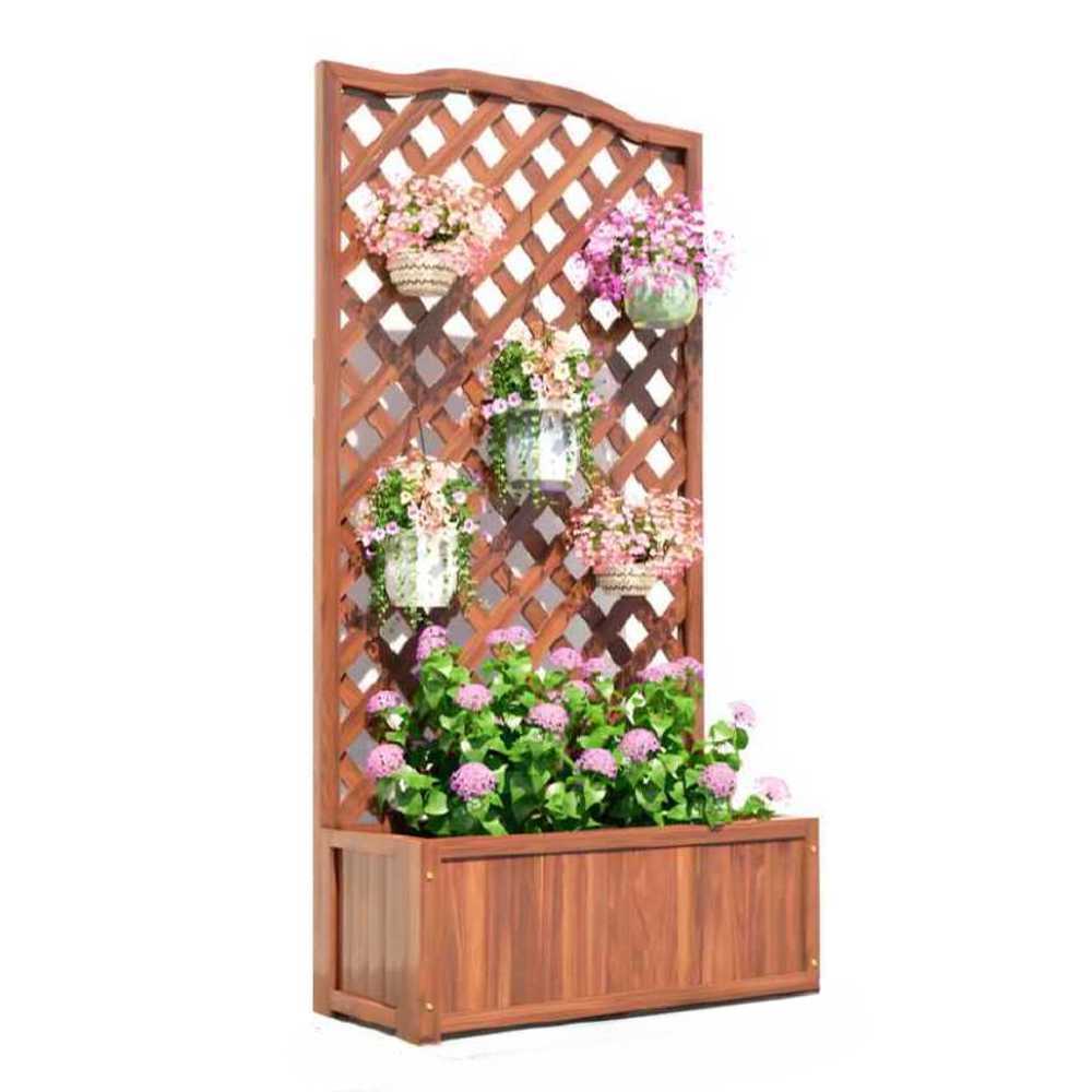 야외 방부목 파티션화분 상자 텃밭 사각 채소 옥상 목재 90x180cm/3단 방부 스프레이 코팅 - 상품 이미지