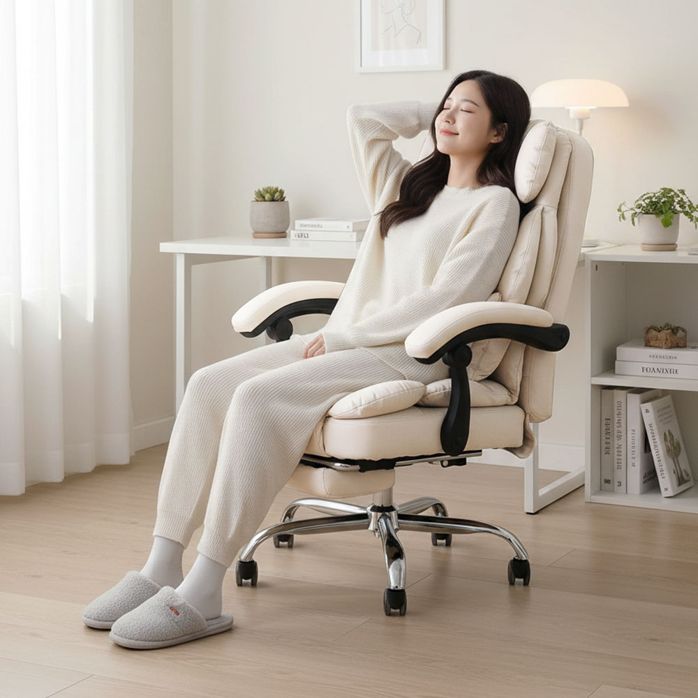 일루일루 다이아 타이탄 침대형 리클라이너 컴퓨터 사무용 의자 아이보리