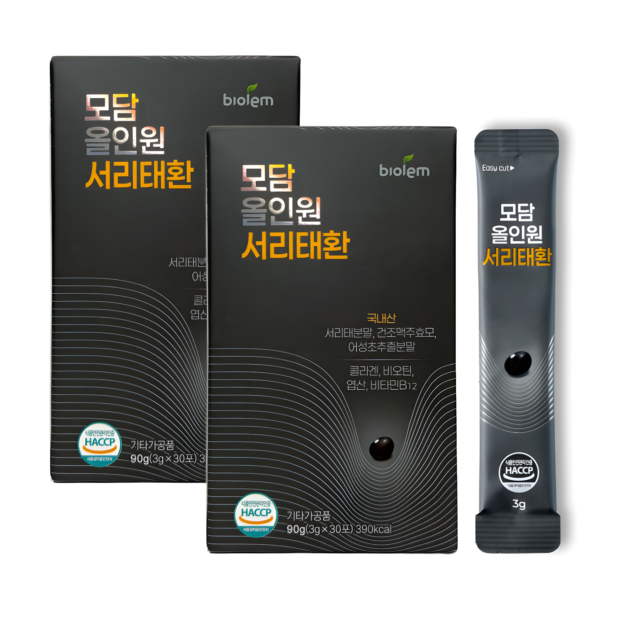 모담 서리태환 올인원 검은콩환 비오틴 맥주효모 콜라겐 프리미엄 30포, 2개 - 메인 이미지