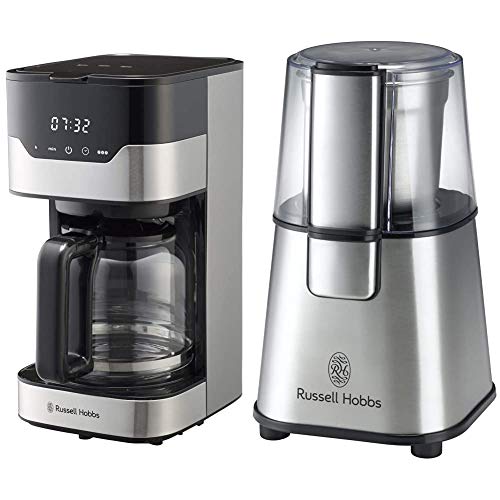 러셀홉스(Russell Hobbs) [세트구매] 커피메이커 그란 드립 10잔 종이 필터 불필요 타이머 7651JP & 전동 커피 그라인더 7660JP