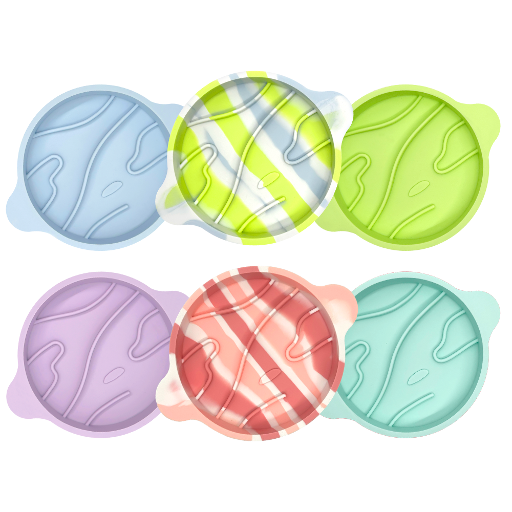 [강아지의날] 천왕성시리즈 소형견 강아지 고양이 급체방지 슬로우 실리콘 식기 밥그릇 1단 제품 이미지